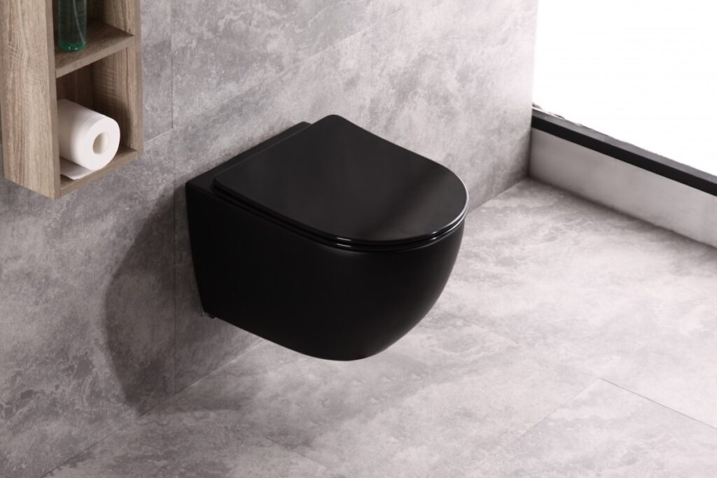 Hangend toilet mat zwart