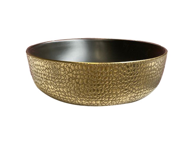 waskom mat zwart goud croco