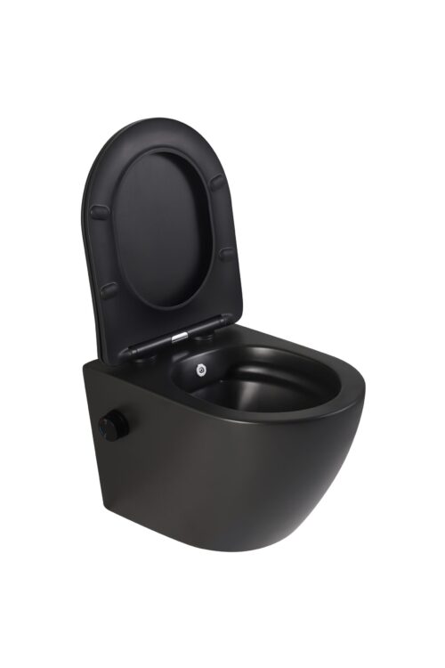 Hangend bidet toilet mat zwart Livorno