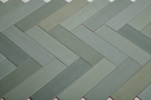 Wandtegel Tempo Sage 6,5x25 in visgraatverband | Sanimaster