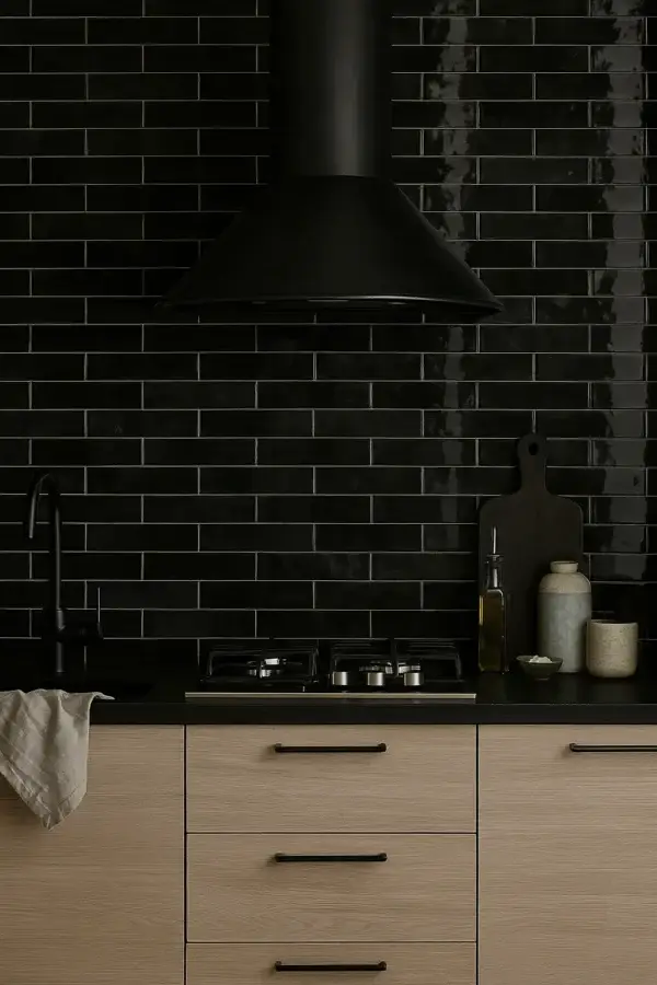 Wandtegel Nissel Zwart 7,5x30 - Afbeelding 2