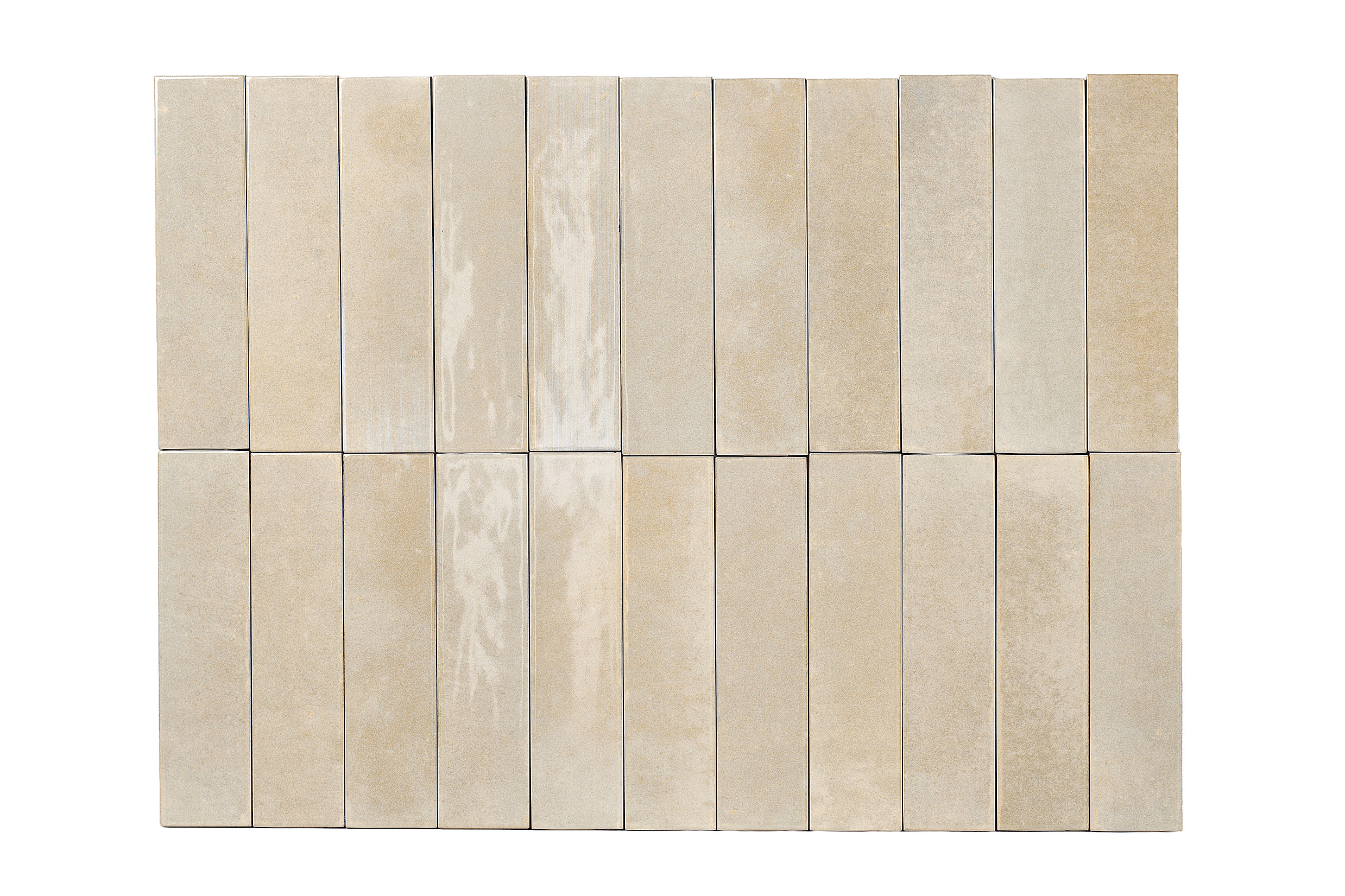 Wandtegel crèmewit met groene ondertoon 6×25 cm – serie Oxford