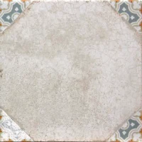 Sample grijs vintage met groene hoekdecor 22,5×22,5 cm – serie Cezanne