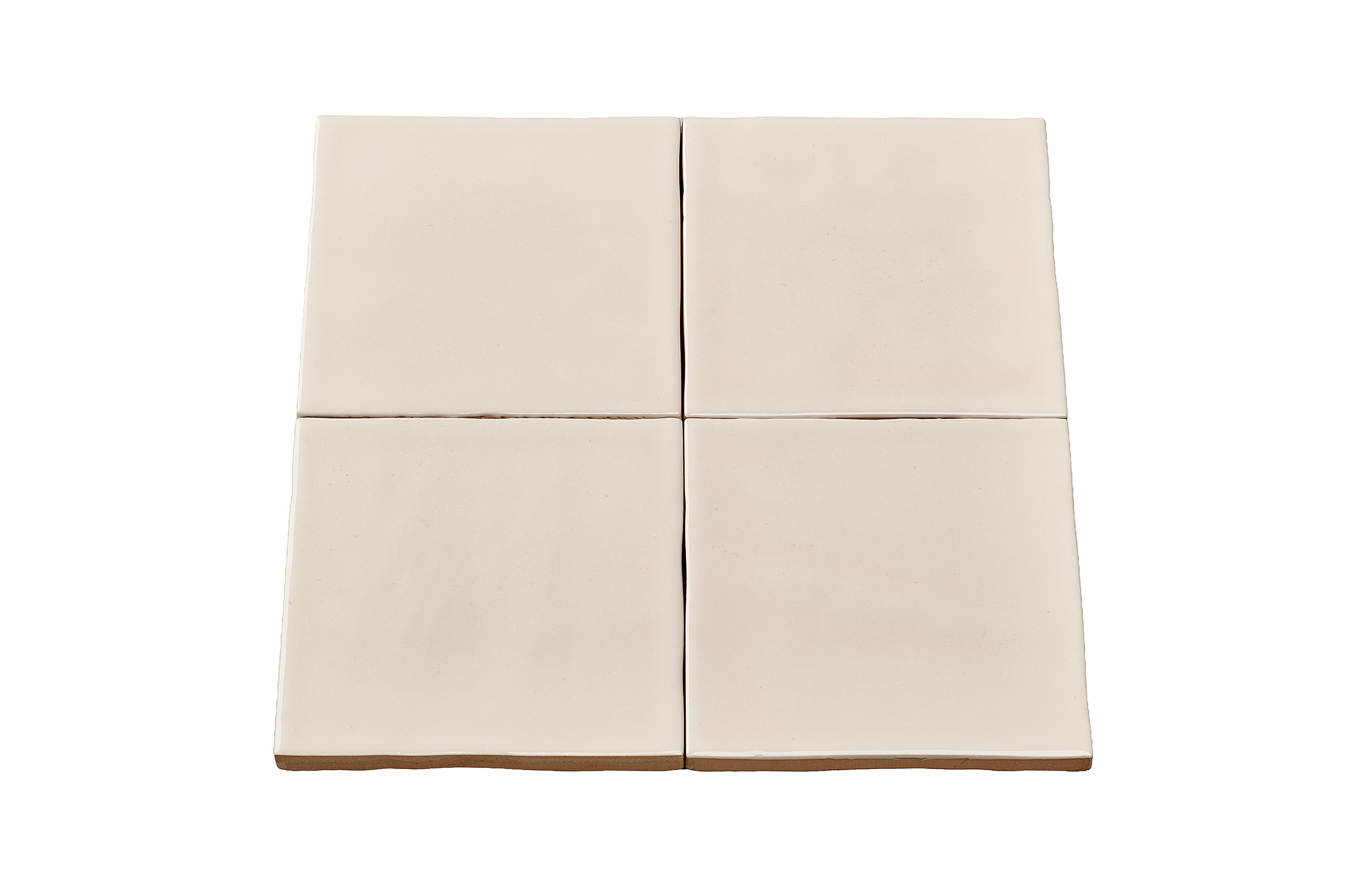 Wandtegel handvorm beige met lichtroze ondertoon 10×10 cm – serie Zin