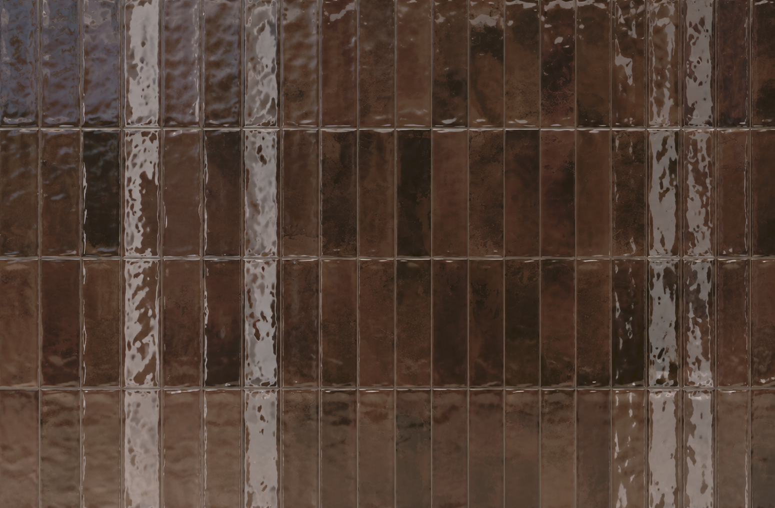 Wandtegel chocoladebruin 6,5x25 cm - serie Brunei