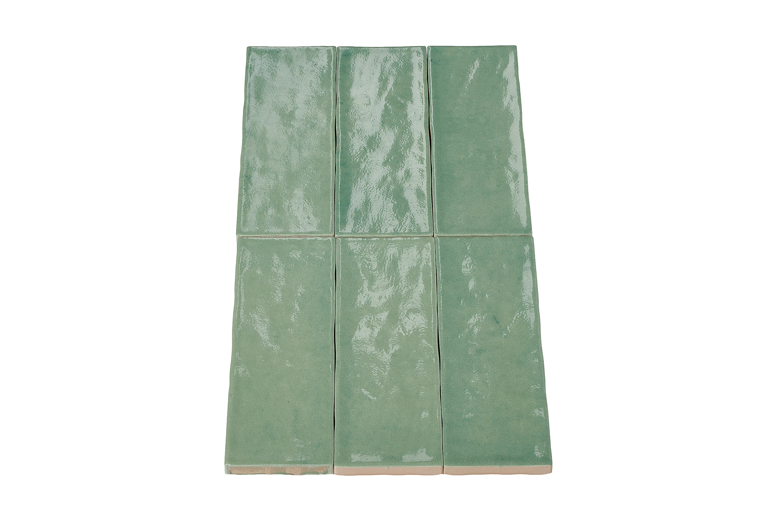 Wandtegel Zellige groen 5x15 cm - serie Talya