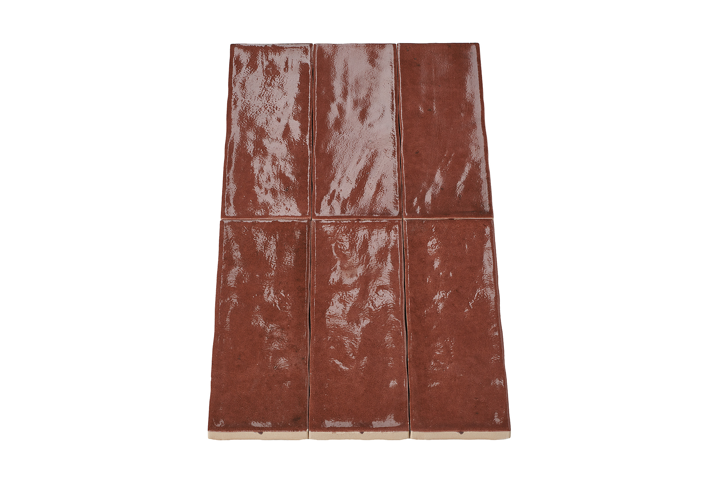Wandtegel Zellige bordeaux 5x15 cm - serie Talya