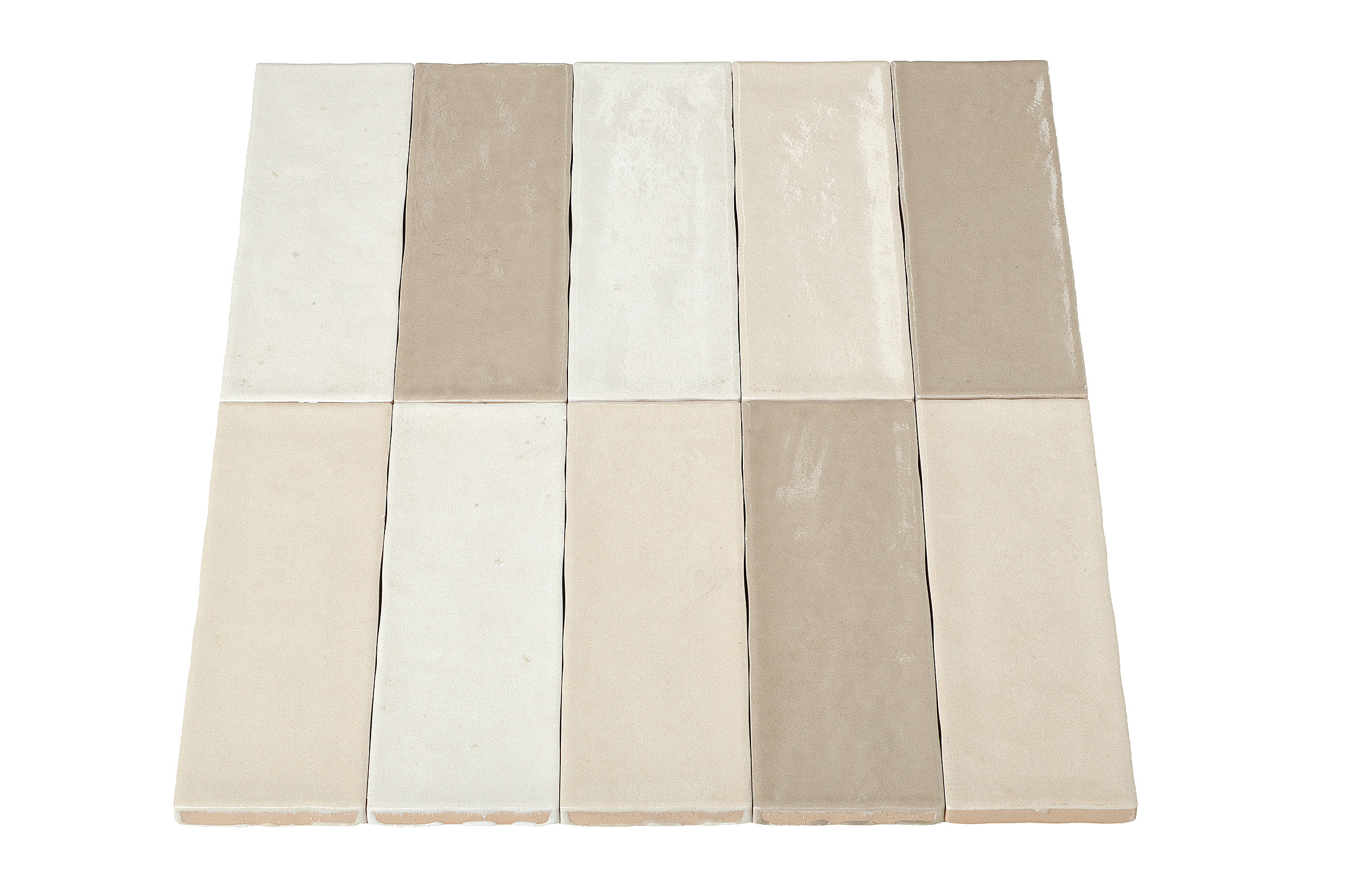 Wandtegel mix - taupe, crème & gebroken wit 5x15 cm - serie Talya