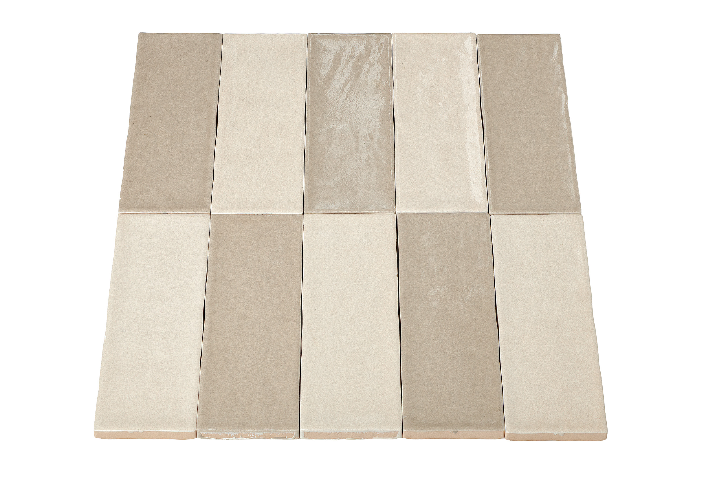 Wandtegel mix - taupe & crème 5x15 cm - serie Talya