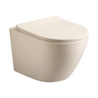 Hangend toilet tornadospoeling mat crème