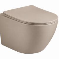 Hangend toilet tornadospoeling mat taupe