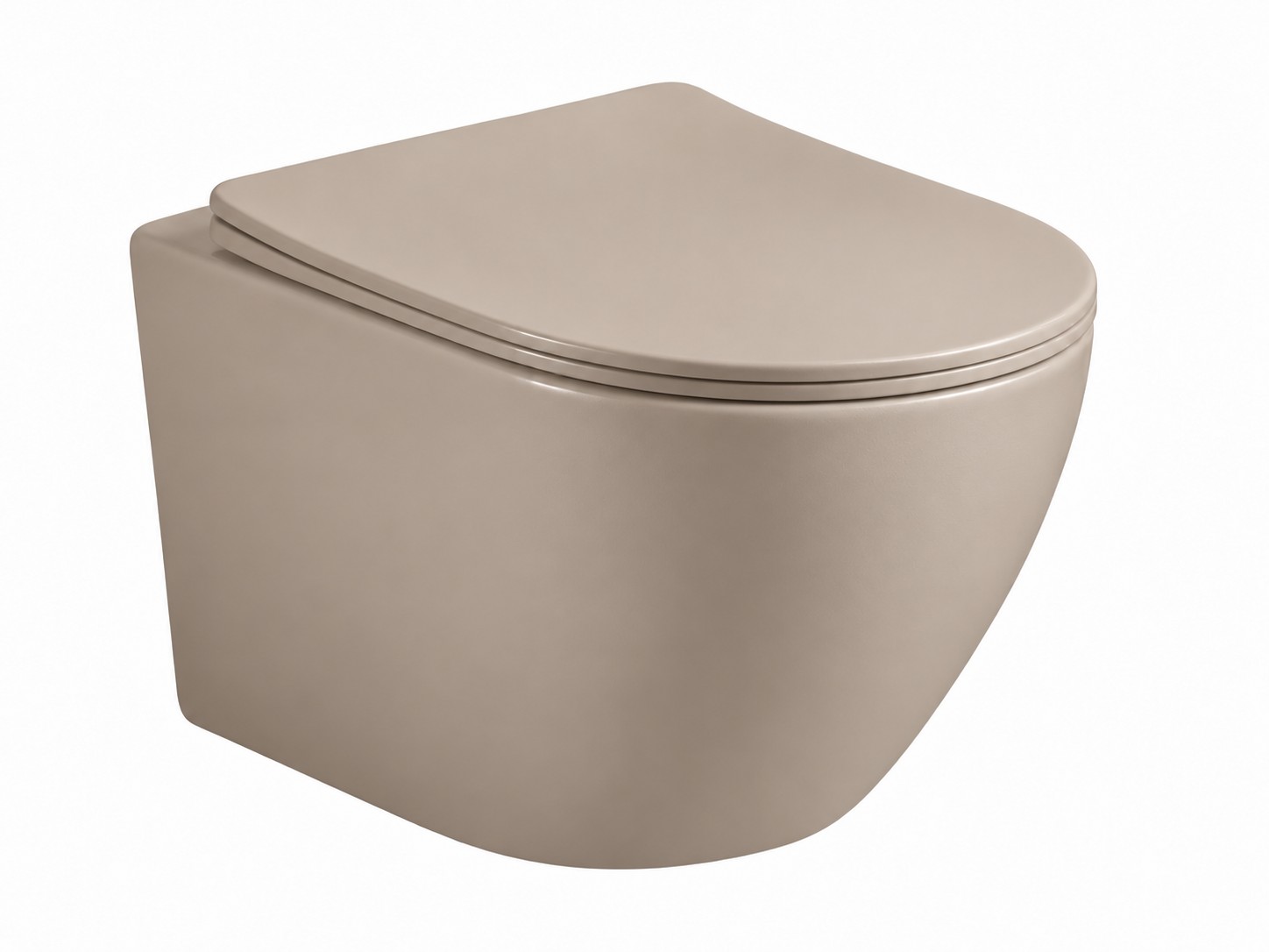 Hangend toilet tornadospoeling mat taupe