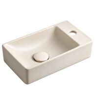 Fontein mat crème rechthoekig 38x22 cm – kraangat rechts