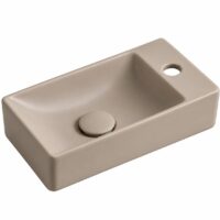 Fontein mat taupe rechthoekig 38x22 cm – kraangat rechts