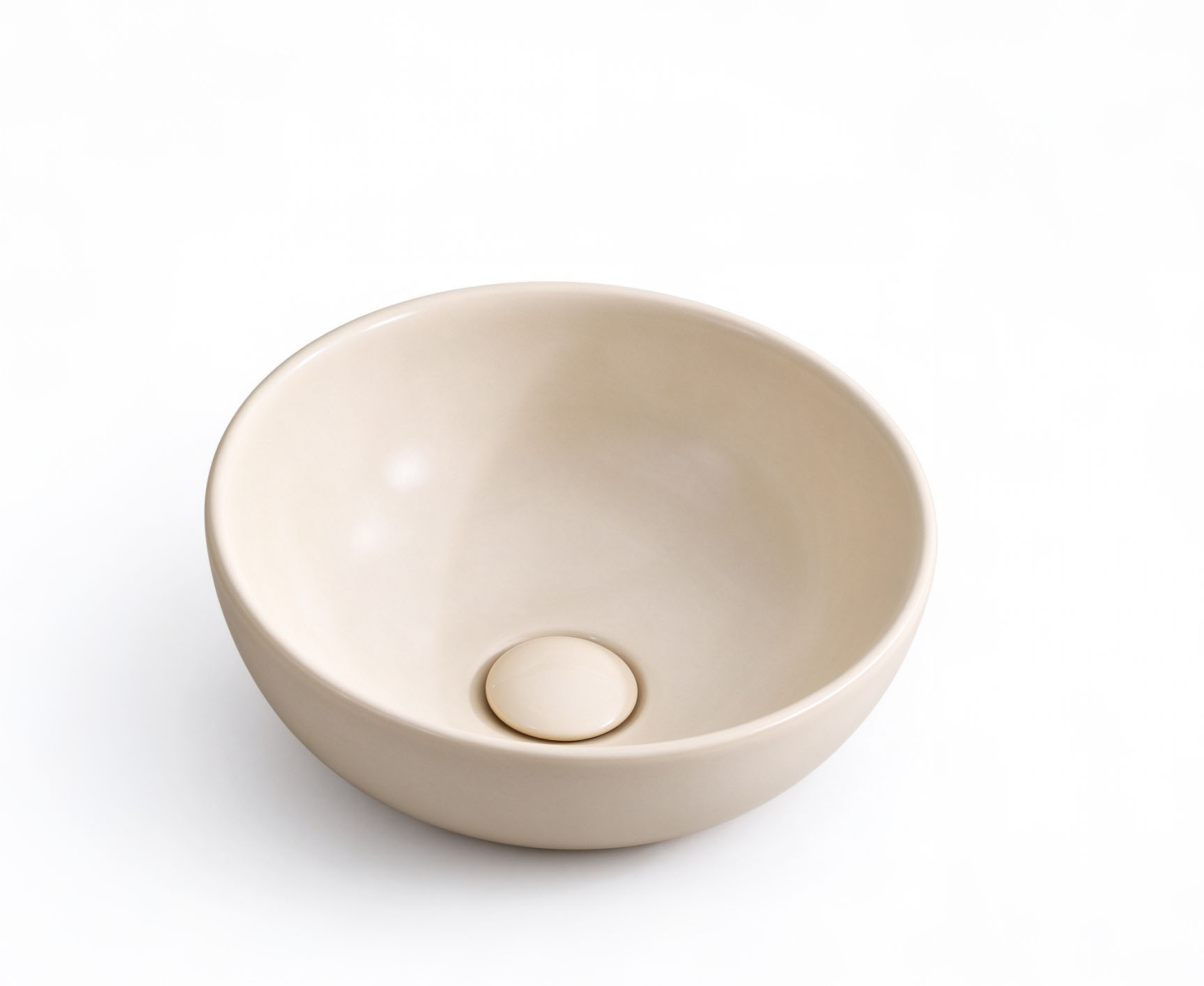 Waskom mat crème rond 24x11 cm