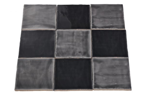 Wandtegel handvorm donkergrijs en zwart gemixt 13x13