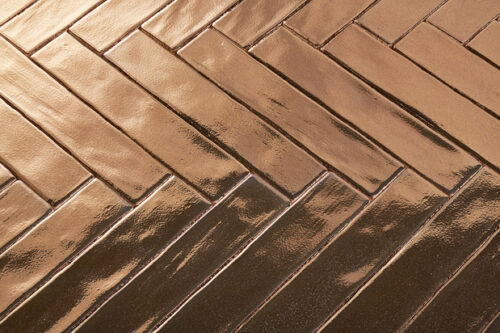 Wandtegel Handvorm goud 5x25