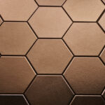 Wandtegel Hexagon Onda bronze | Sample Hexagon Aged Bronze 15x17
