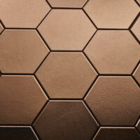 Wandtegel Hexagon Onda bronze | Sample Hexagon Aged Bronze 15x17