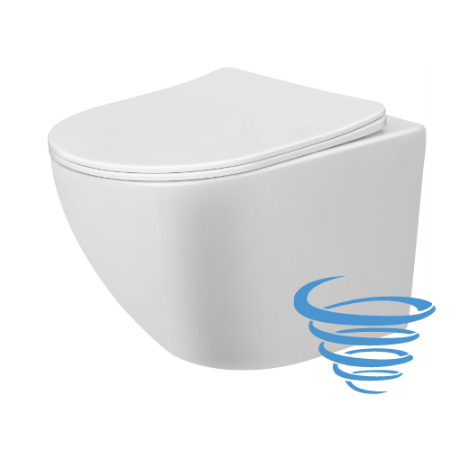 Hangend Toilet Tornadospoeling glans wit