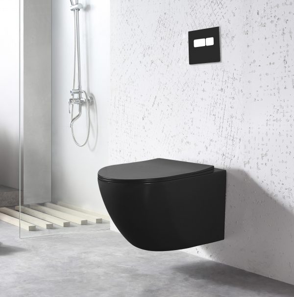 Hangend toilet mat zwart Livorno | Sanimaster