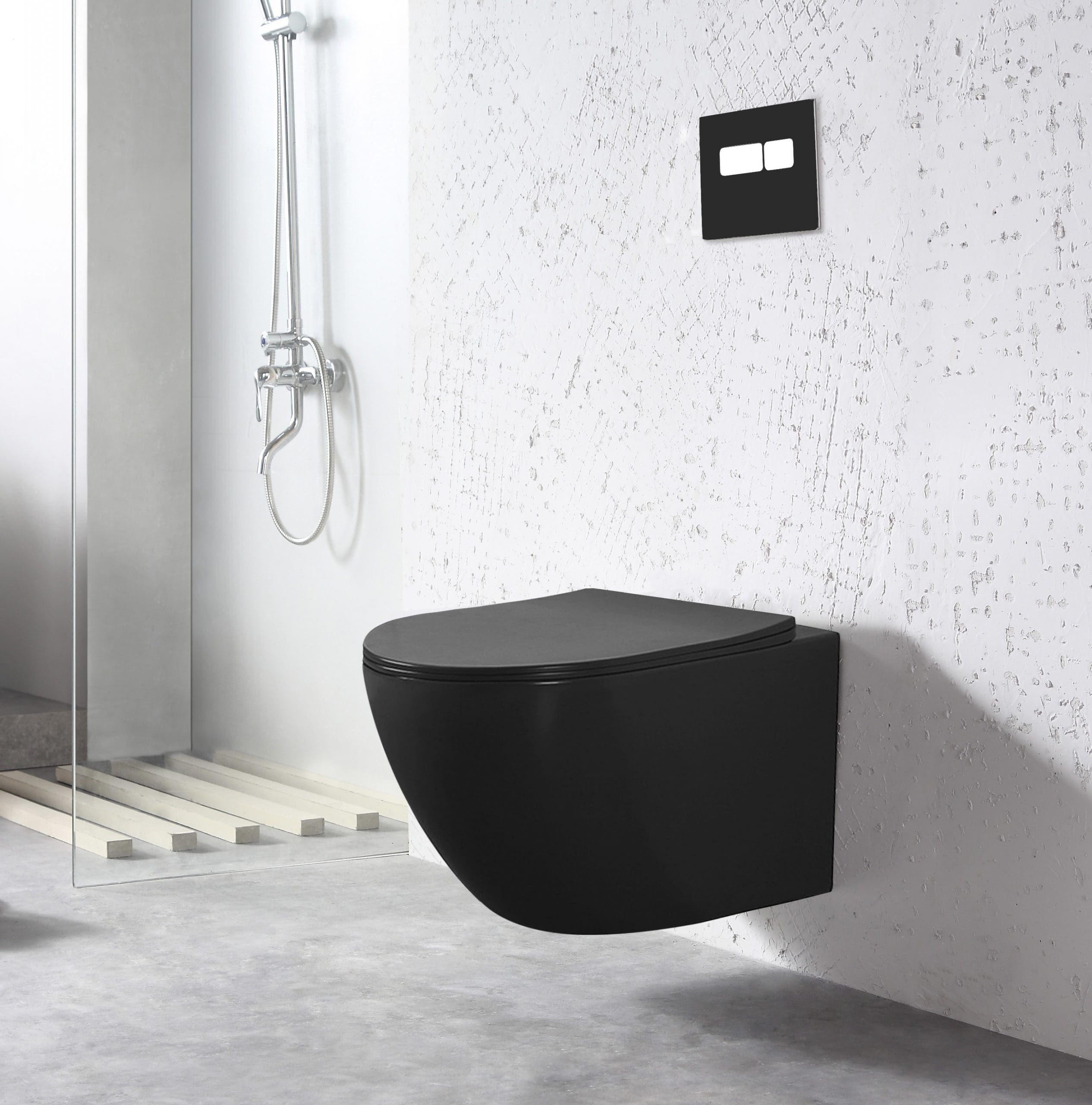 Hangend toilet mat zwart Livorno | | Hét Nº1 aanbod!