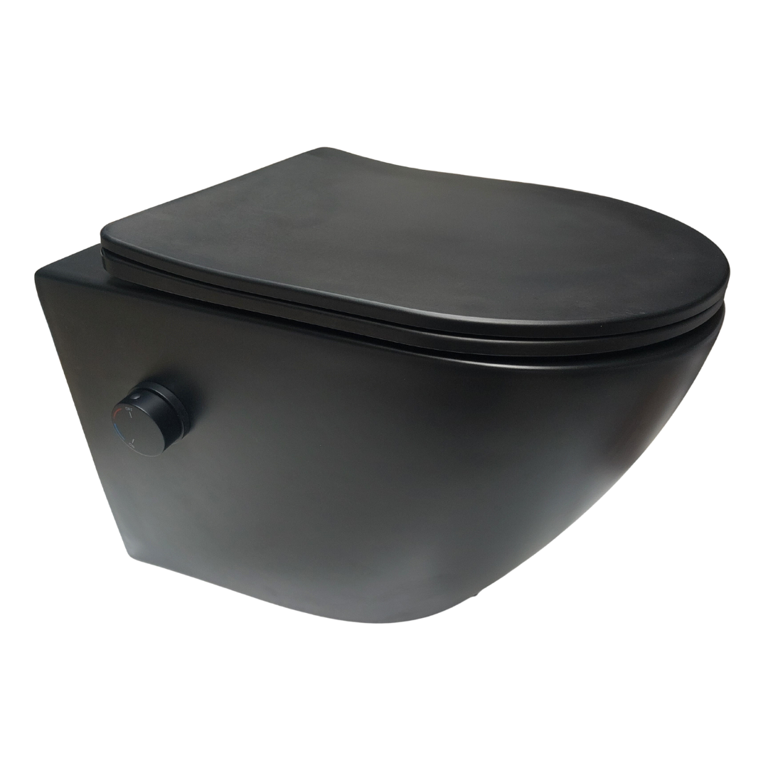 Mat zwarte toilet van Sanimaster