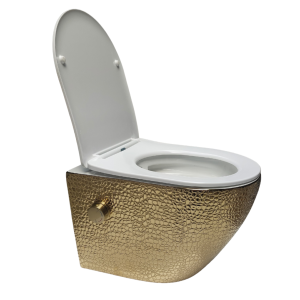 Livorno bidet toilet croco goud/wit | Sanimaster