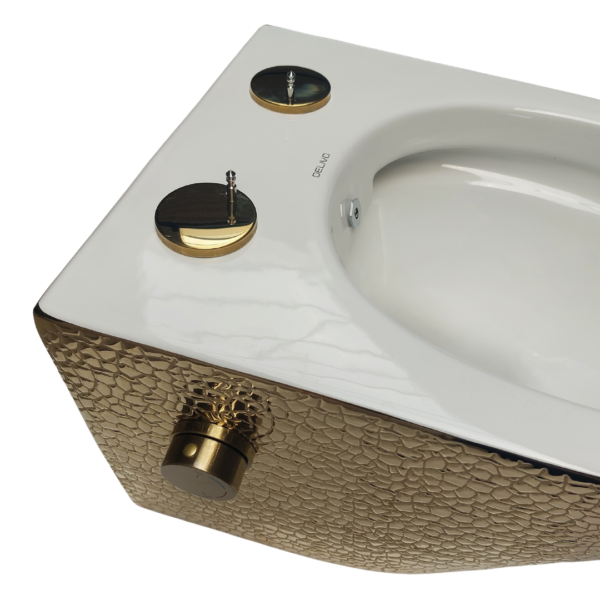 Livorno bidet toilet croco goud/wit | Sanimaster