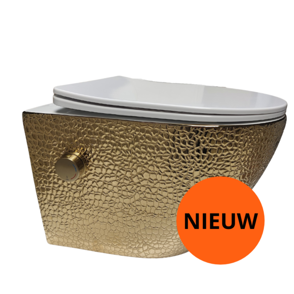 Livorno bidet toilet croco goud/wit van Sanimaster