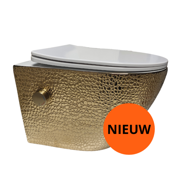 Livorno bidet toilet croco goud/wit | Sanimaster