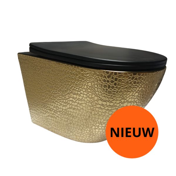 Hangend toilet croco goud/zwart Livorno | Sanimaster