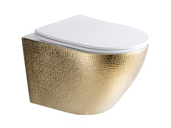 Hangend toilet croco goud/wit Livorno | Sanimaster