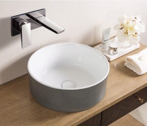 Waskom platina/wit rond