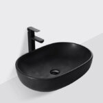 Waskom mat zwart ovaal