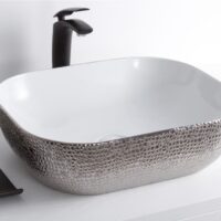 Waskom croco platina rechthoekig
