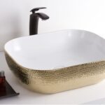 Waskom croco goud rechthoekig