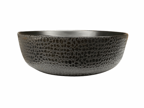 Waskom croco mat zwart rond