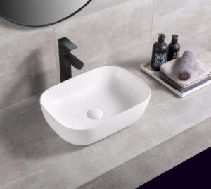 Waskom mat wit rechthoekig