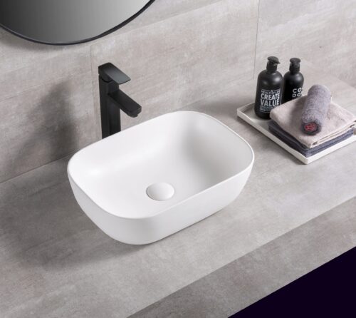 Waskom mat wit rechthoekig