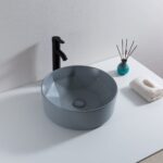 Waskom mat lichtgrijs rond